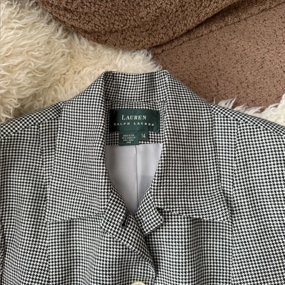 Ralph Lauren Linen/Wool Houndstooth Blazer - Picture 4 of 6